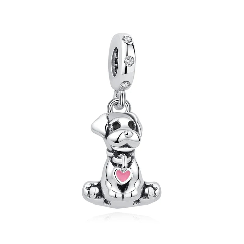 Pet Love Charm Set in 925 Sterling Silver – Paw Prints & Companions
