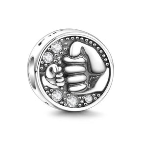 Elegant Round Charm Set in 925 Silver – Hearts, Stars & Flowers