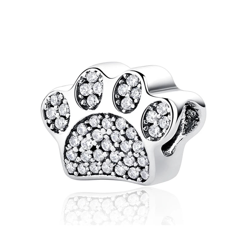 Pet Love Charm Set in 925 Sterling Silver – Paw Prints & Companions