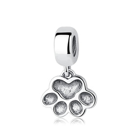 Pet Love Charm Set in 925 Sterling Silver – Paw Prints & Companions