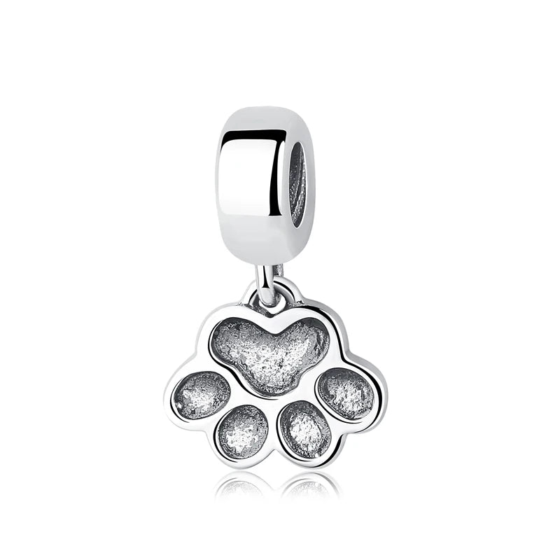 Pet Love Charm Set in 925 Sterling Silver – Paw Prints & Companions