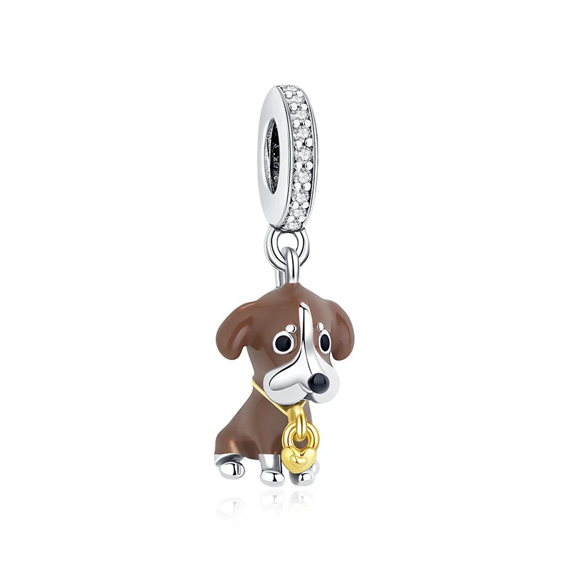 Pet Love Charm Set in 925 Sterling Silver – Paw Prints & Companions