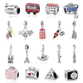 Travel Moments Charm Set in 925 Sterling Silver
