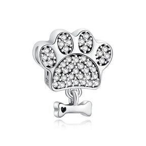 Pet Love Charm Set in 925 Sterling Silver – Paw Prints & Companions