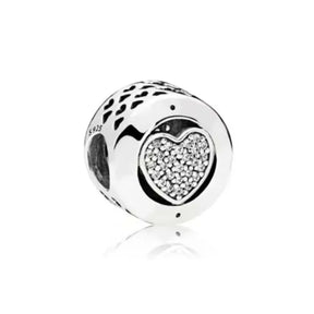 Elegant Round Charm Set in 925 Silver – Hearts, Stars & Flowers