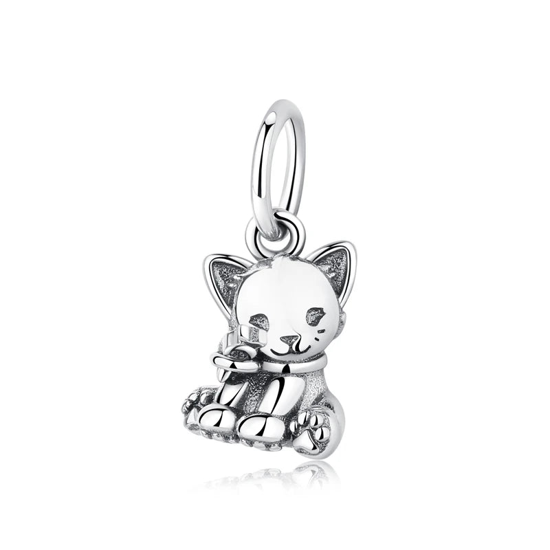 Pet Love Charm Set in 925 Sterling Silver – Paw Prints & Companions