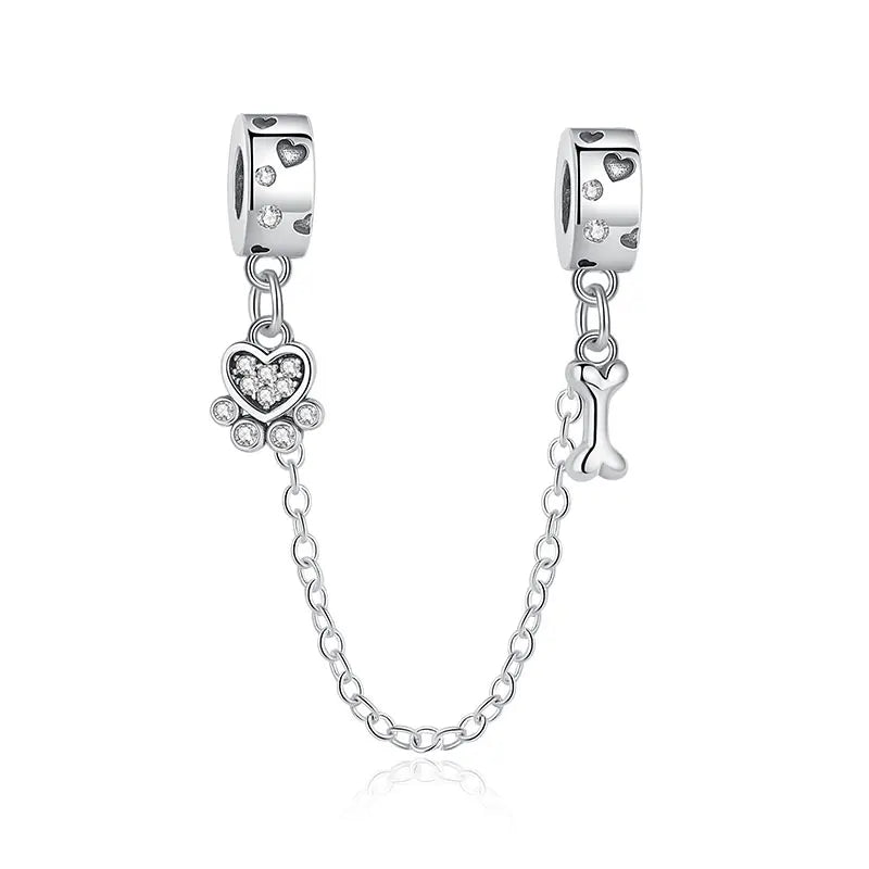 Pet Love Charm Set in 925 Sterling Silver – Paw Prints & Companions