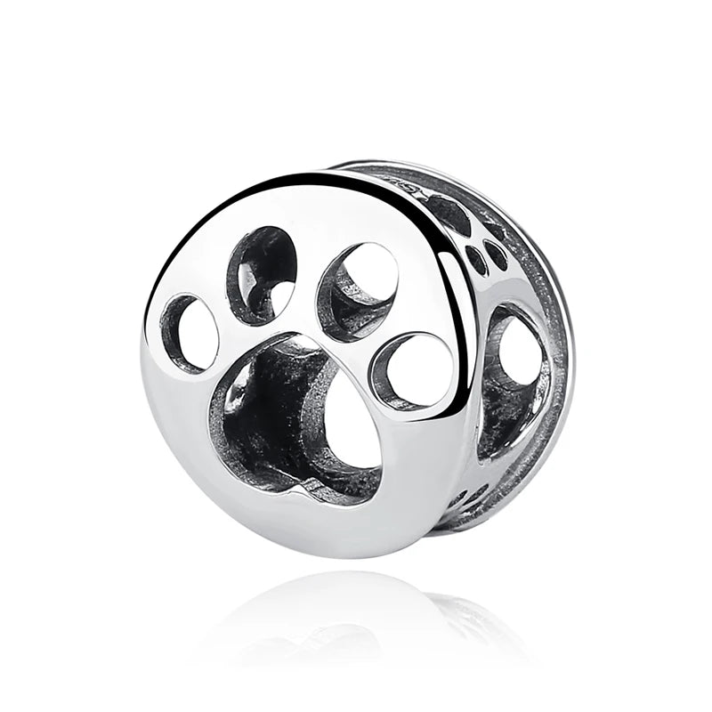 Pet Love Charm Set in 925 Sterling Silver – Paw Prints & Companions