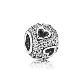 Elegant Round Charm Set in 925 Silver – Hearts, Stars & Flowers