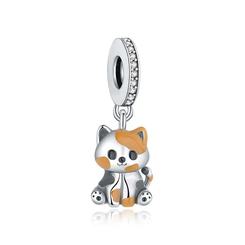 Pet Love Charm Set in 925 Sterling Silver – Paw Prints & Companions