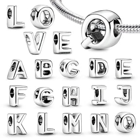 925 Sterling Silver Alphabet Charm Beads – A to Z Initials