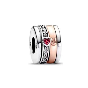 Elegant Round Charm Set in 925 Silver – Hearts, Stars & Flowers