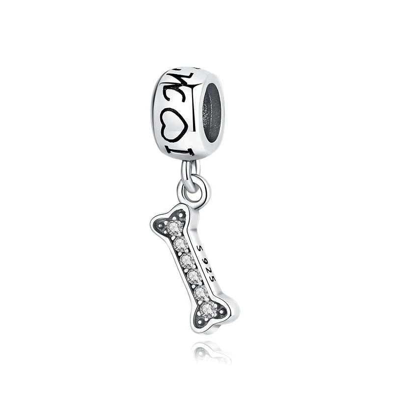 Pet Love Charm Set in 925 Sterling Silver – Paw Prints & Companions