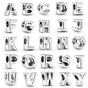 925 Sterling Silver Alphabet Charm Beads – A to Z Initials