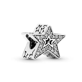 Elegant Round Charm Set in 925 Silver – Hearts, Stars & Flowers