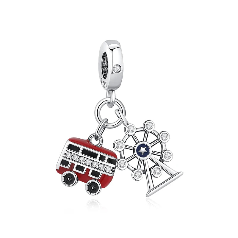 Travel Moments Charm Set in 925 Sterling Silver