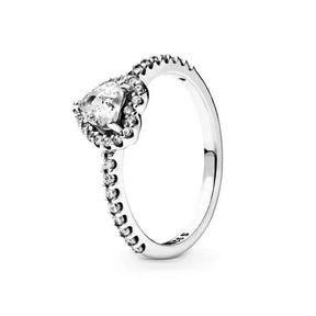 Sparkling Elevated Heart Ring