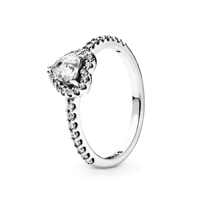 Sparkling Elevated Heart Ring