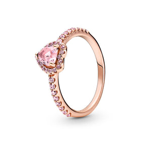 Sparkling Elevated Heart Ring
