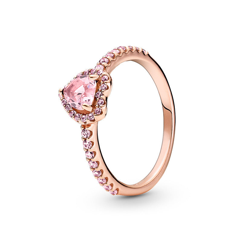 Sparkling Elevated Heart Ring