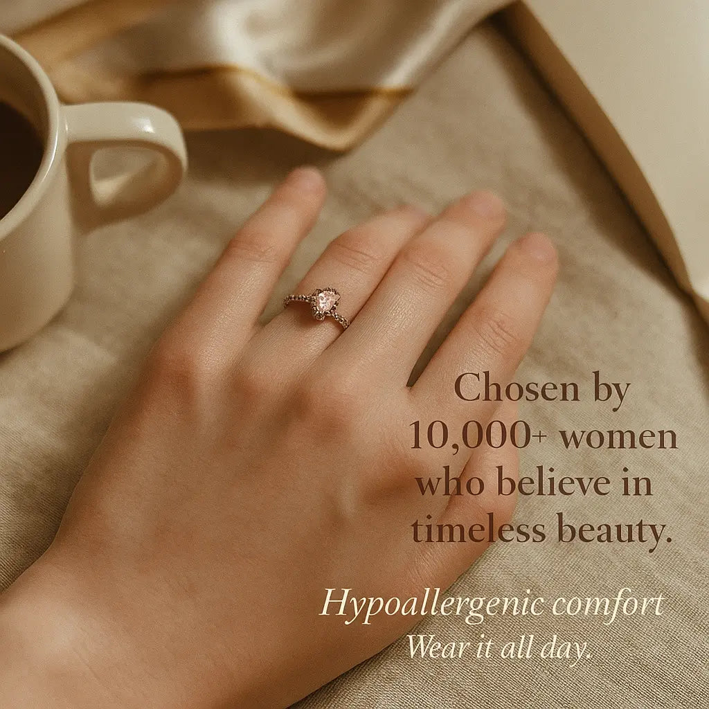 Sparkling Elevated Heart Ring