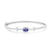 Blue elegance bracelet in 925 sterling silver with central sapphire-like gemstone and minimalist design
