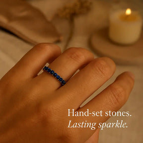 Sparkling Stones Ring in 925 Sterling White Blue