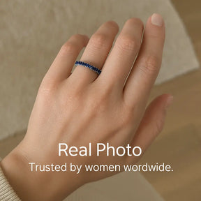 Sparkling Stones Ring in 925 Sterling White Blue