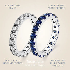 Sparkling Stones Ring in 925 Sterling White Blue