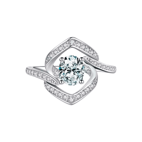 Everlasting Sparkle Ring in 925 sterling silver with brilliant zirconia – women’s elegant ring UK