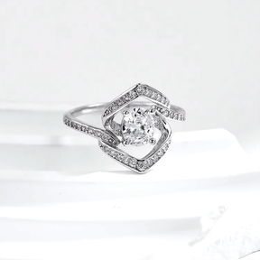 Everlasting Sparkle Ring in 925 sterling silver with brilliant zirconia – women’s elegant ring UK