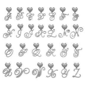 Heart Charm Crystal Initial Necklace Stellare 925