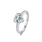 Heart-shaped stone ring in 925 sterling silver – romantic gift jewellery UK