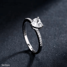 925 sterling silver ring with heart cut zirconia – romantic UK jewellery