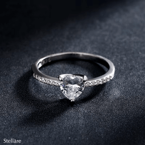 925 sterling silver ring with heart cut zirconia – romantic UK jewellery