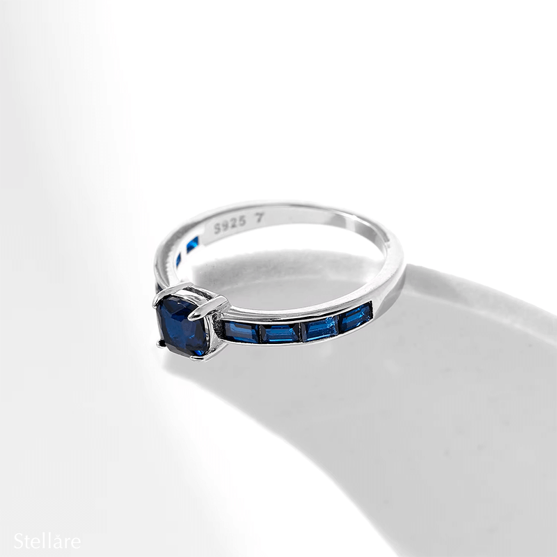 925 Sterling Silver Blue Sapphire Ring