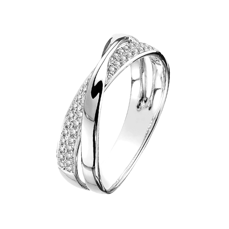 925 Sterling Silver Infinity Ring with two-tone crossover design – romantic UK jewellery