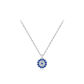 Sterling silver evil eye necklace with blue charm – Lucky Eye jewellery in UK style