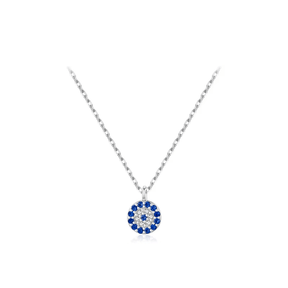 Sterling silver evil eye necklace with blue charm – Lucky Eye jewellery in UK style
