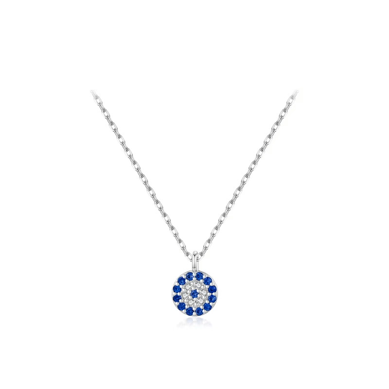 Sterling silver evil eye necklace with blue charm – Lucky Eye jewellery in UK style