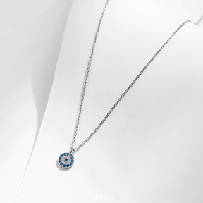 Sterling silver evil eye necklace with blue charm – Lucky Eye jewellery in UK style