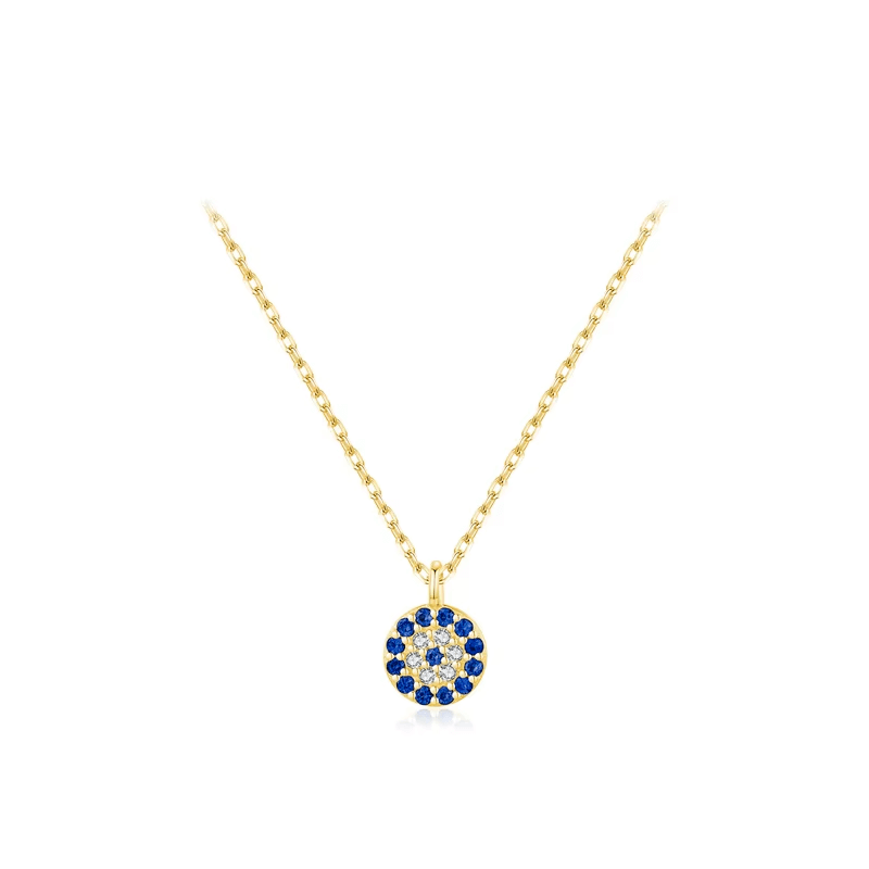Sterling silver evil eye necklace with blue charm – Lucky Eye jewellery in UK style