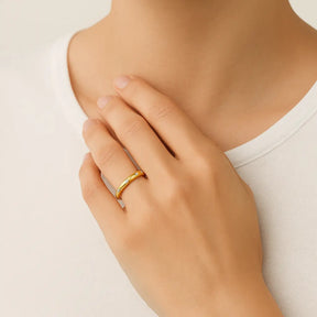 Minimalist 925 Sterling Silver Ring with zirconia – thin stacking design available in silver, gold and rose UK