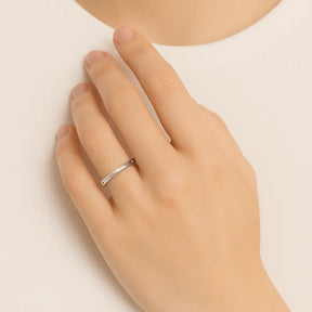 Minimalist 925 Sterling Silver Ring with zirconia – thin stacking design available in silver, gold and rose UK