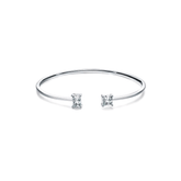925 sterling silver open bracelet with minimalist prism ends – elegant women’s bangle jewellery in UK