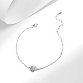 925 sterling silver bracelet with a heart charm – elegant and romantic minimalist jewellery for women