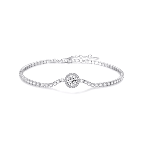 925 sterling silver bracelet with centre zirconia stone – delicate brilliance jewellery for women