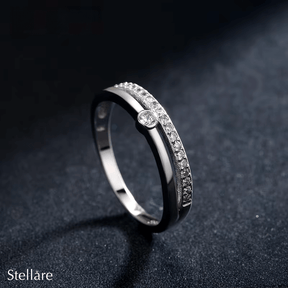 “Sterling silver curved ring with solitaire cubic zirconia – elegant minimalist band for daily wear”
