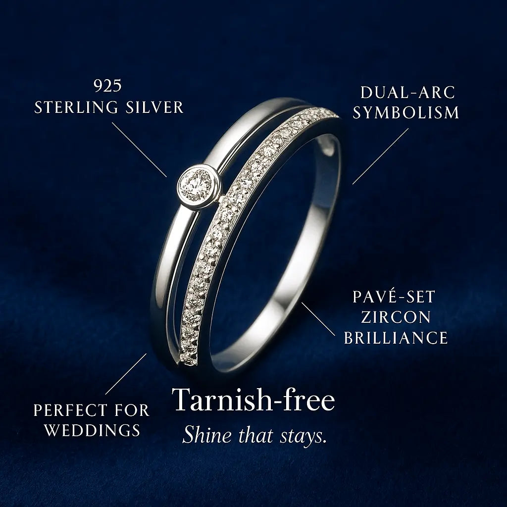 925 Sterling Silver Arcs Ring