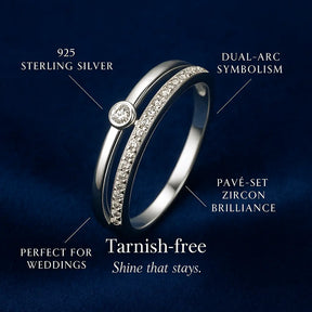 925 Sterling Silver Arcs Ring